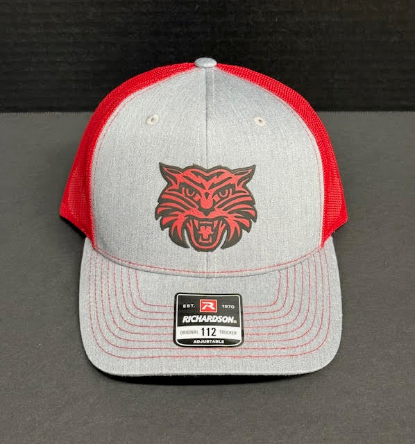 Richardon 112 Heather Gray with Red Mesh Back-Bearcat