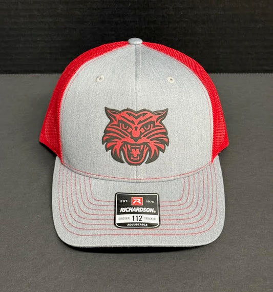 Richardon 112 Heather Gray with Red Mesh Back-Bearcat