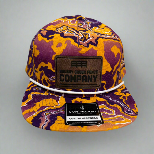 Livin' Hooked Purple and Gold Camo Custom Hat