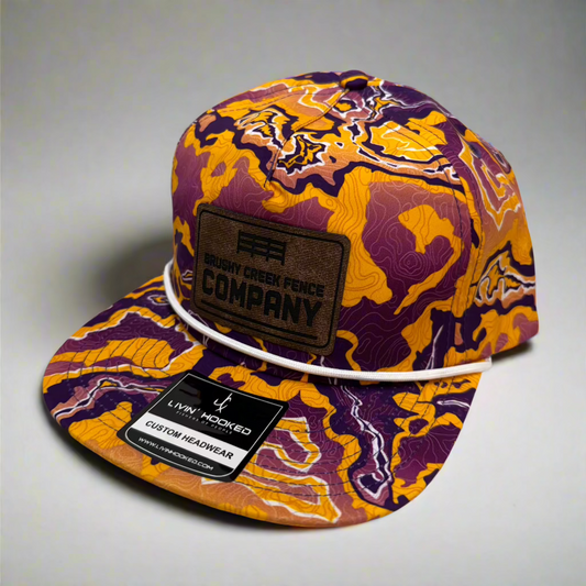 Livin' Hooked Purple and Gold Camo Custom Hat