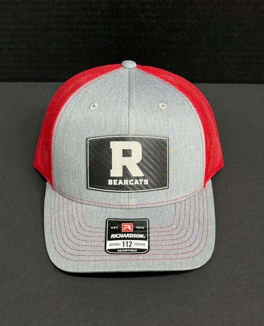 Richardon 112 Heather Gray with Red Mesh Back-Ruston 'R'