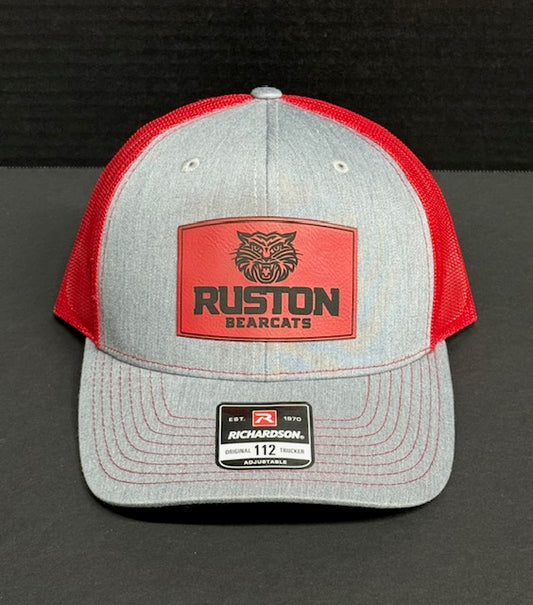 Richardon 112 Heather Gray with Red Mesh Back-Ruston Bearcats