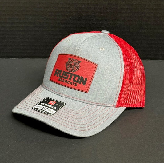 Richardon 112 Heather Gray with Red Mesh Back-Ruston Bearcats