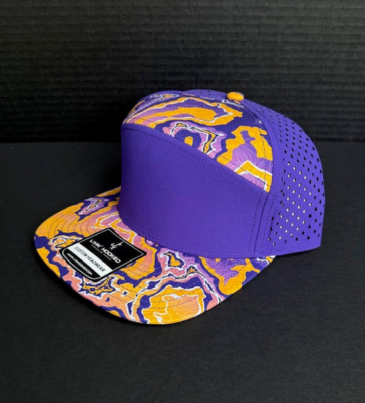 Livin' Hooked LSU 7 Panel Hat