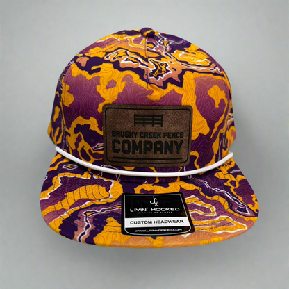 Livin' Hooked Purple and Gold Camo Custom Hat